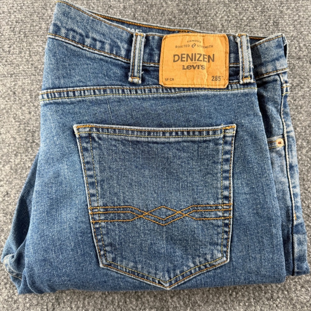 Denizen from Levis 285 Relaxed Fit Jeans Mens Medium Wash Blue Straight Leg 0399